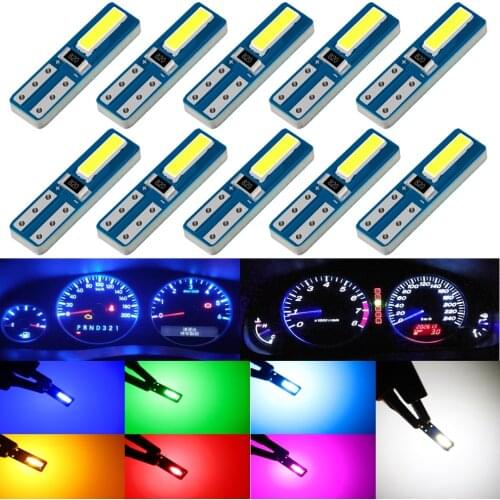 10Pcs Canbus T5 W3W 74 286 W1.2W Led Bulb Car Interior Lights Dashboard Lamp Auto Warning Indicator Instrument White Red Yellow