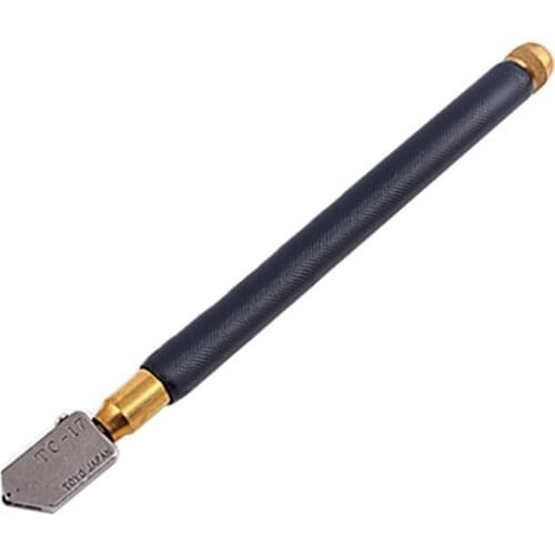 TC-17 Oil Glass Cutter Diamond Metal Handle Straight Head Glass Cutter Hand Tool Glass Cutting