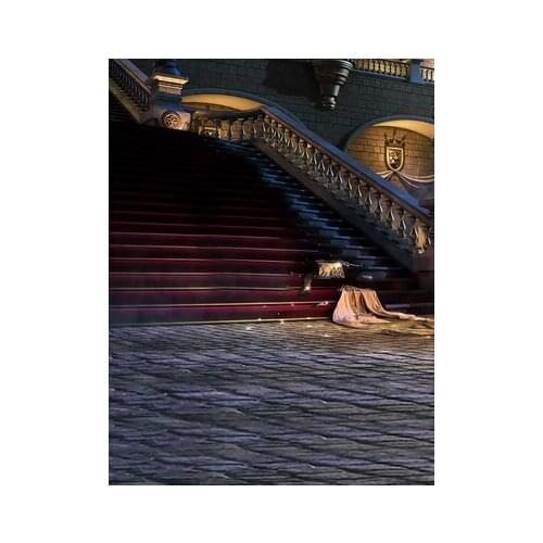 TR Retro Fabric Photo Studio Wedding Photography Background Brick Castle and Floor Background Vinyl Backdrops for Photography