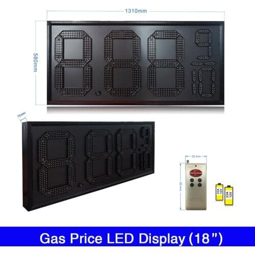 Custom made 7 Segment LED Display Gas Price Red / Green / Yellow / White Color 18" Inch 8.88 9/10 LED Display Panel