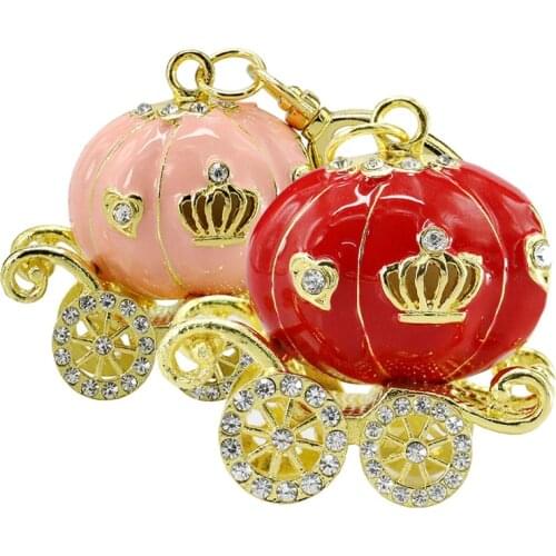 Jewelry Mini Beautiful Diamond Pumpkin Crystal USB Flash Drive Fashion Car Keychain Pendrive Pen Drive 8GB/16GB Memory Storage