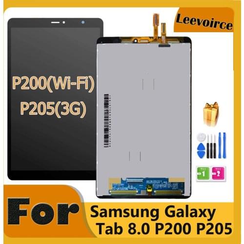 8.0'' For Samsung Tab A 2019 SM-P200 SM-P205 P200 P205 LCD Display Monitor Touch Screen Digitizer Panel Assembly WIFI/3G New