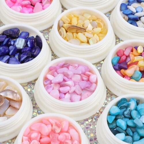 1BOX Japanese Style Holographic Nail Atr Decal Decoration Colorful Thick 3D Irregular Stone Natural Shell Flakes Accessories