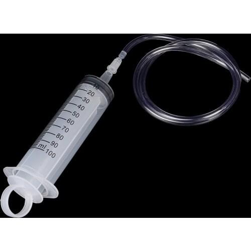 100ml Large Capacity Syringe Reusable Pump Measuring Feeding Ink With 80cm Clear Tube Pet Feeding Tools