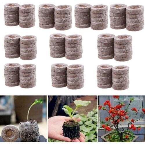 100pcs 30mm Peat Pellets Soil Block Seeds Starting Peat Pellet Degraded Nutrition Block Seed Starter Soil Plugs Greenhouse Tools
