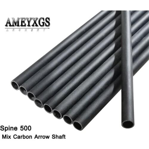 12pcs 76cm Mix Carbon Arrow Shaft Spine 500 Fit ID 6.2mm Thread Arrowhead Shooting Training Bow Hunting Archery Accessories