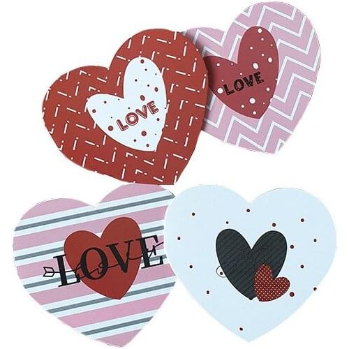120pcs Korea Creative Heart-Shaped Greeting Card for Valentines Day Flower Shop Message Love Blessing Thank You Message Card
