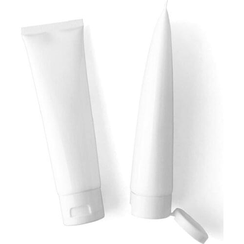 150ML Empty Shiny White Skin Care Sunscreen Facial Cleanser Bottle Plastic Screw Lid Cosmetic Squeeze Packaging Tube 20pieces