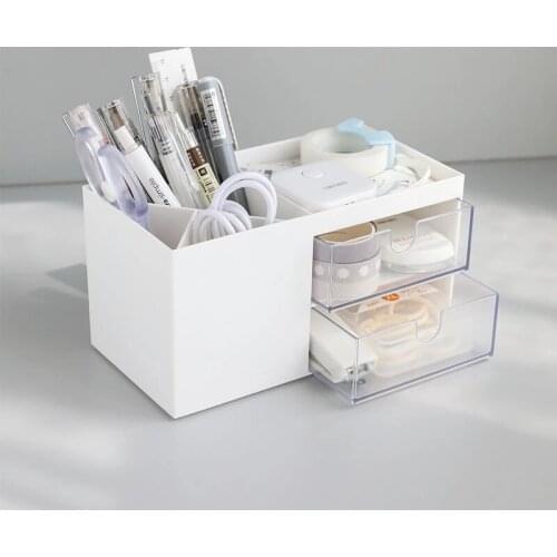 2021 Multifunctional Pen Holder Organizer Creative Fashion Cute Student Desktop Stationery Storage Box Office Drawer Pen Case