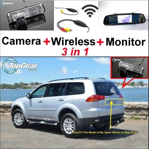 3 in1 Special Camera + Wireless Receiver + Mirror Monitor Easy DIY Parking System For Mitsubishi Montero Sport Nativa Challenger