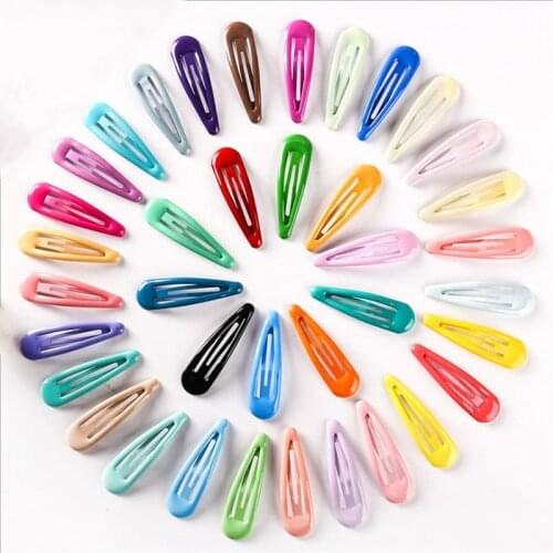 30Pcs/Lot Girls Hair Clips Solid Candy Color Hairclip Dripping Hairpin Snap Barrette Cute Hair Accessories Korean Nice Headdress