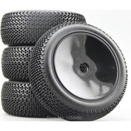 4pcs 1/8 Buggy Off Road Tire Tyre Bee Dish Black Rim Fit For 1:8 Buggy Car 1/8 Tire 22008+26006