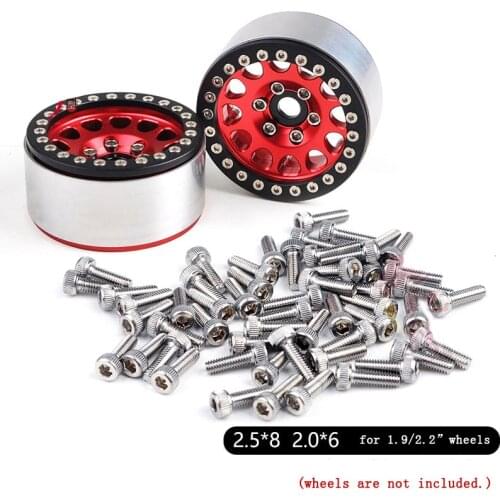 50Pcs 2.5*8/2.0*6mm Hexagon socket screws for 1.9/2.2" Metal Wheels Stainless Steel Bolts for RC Crawler Car Truck Wheel Hub