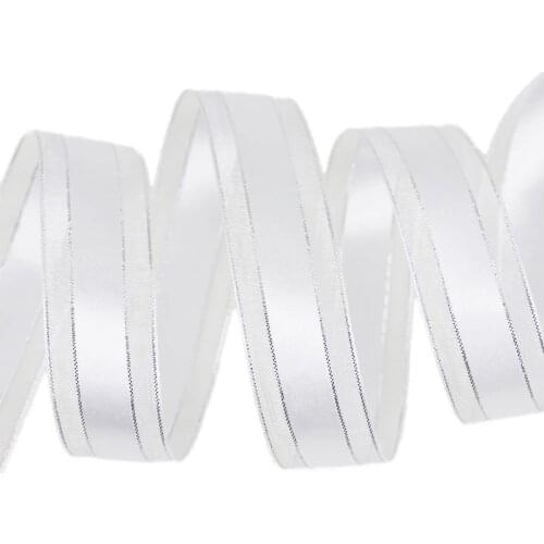 25mm gold edged satin ribbon high quality gift packaging wedding gold ribbons (10/50yards/roll)