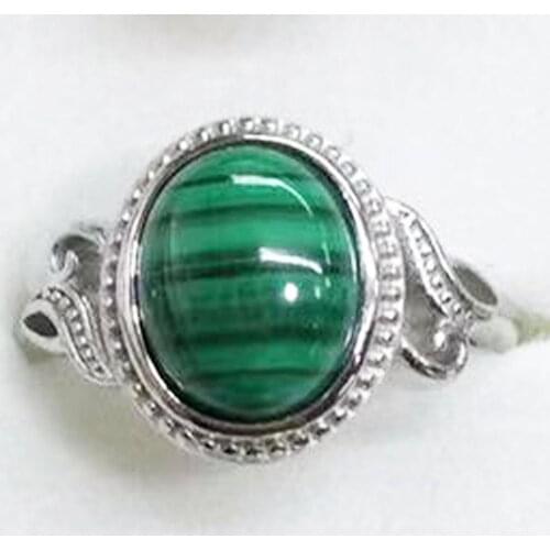Free Shipping Beautiful jewelry Malachite Oval Bead Art Ring 7~12" Adjust Size PC9503