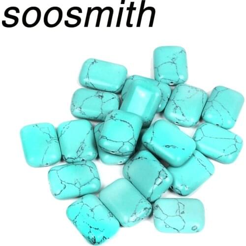 13x18mm Fashion Natural Rectangle Blue Carnelian Stone Beads Charms Loose Spacer Beads For Jewelry Making Diy Craft Accessories