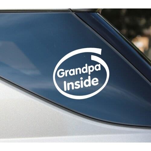 Grandpa Inside Car Truck Funny Vinyl SUV Laptop Window Decal Sticker