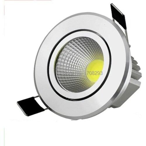Wholesale 50PCS Dimmable 5w/7w/10W /12wCOB led downlights Warm white/cold white led down light round ceiling Free shipping