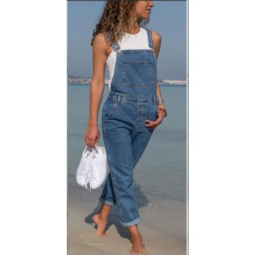 Romper jeans woman Loose Pants Womens Denim Dungarees Jumpsuit Ladies Overall Long Denim Trousers Female cargo pants women