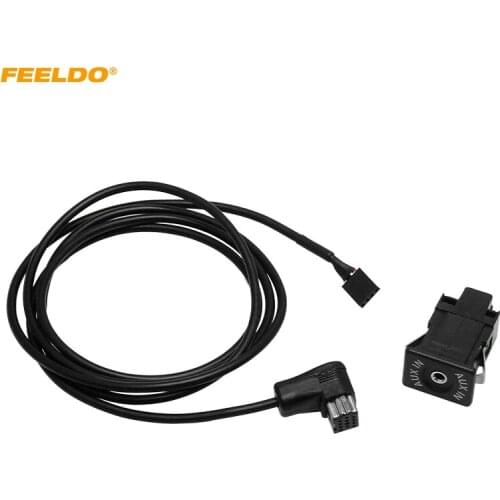 FEELDO Car Audio AUX-In Cable AUX Socket Adapter For Pinoeer IP-BUS Headunit Changer Input Plug Wire Harness #HQ6814