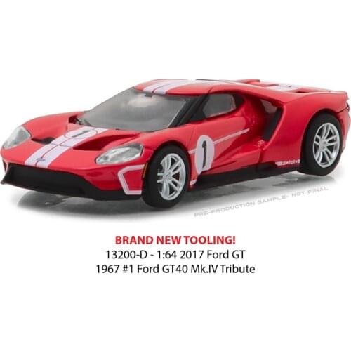 GreenLight 1:64 2017 Ford GT 1967 #1 Ford GT40 Mk IV alloy toy car toys for children diecast model car Birthday gift