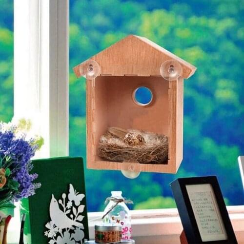 Newest Wood Bird Feeders DIY Window Viewing Bird Feeders Tray Birdhouse Pet Birdhouse Convenient Multifunctional Bird Supplies