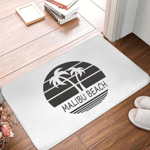 Malibu Beach California Doormat Carpet Mat Rug Polyester Anti-slip Floor Decor Bath Bathroom Kitchen Balcony 40x60