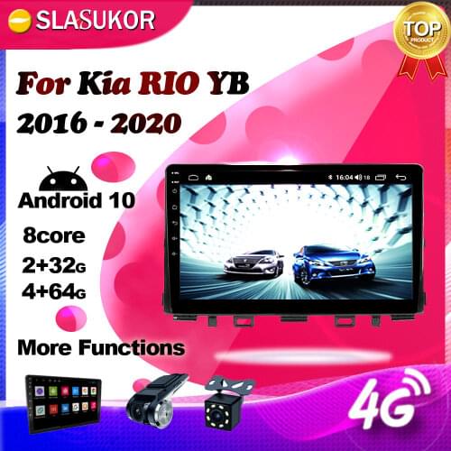 Android 10.0 Multimidia Video Player DSP CarPlay Car Radio GPS For Kia RIO YB 2016 2017 2018 2019 2020 4G DVD No 2 Din 2din
