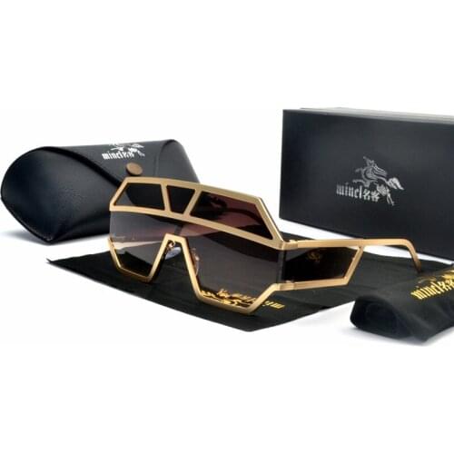 Men Square XXL Sunglasses 2019 New Retro Fashion Designer Vintage Large Frame punk clear lens Sun Glasses Male Female UV400 FML