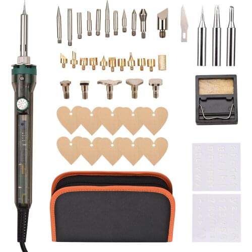 Wood Burning Kit Soldering Iron Tips Multifunctional Wood Burner Tool Adjustable Temperature 200-480℃ Professional PyrographyPen