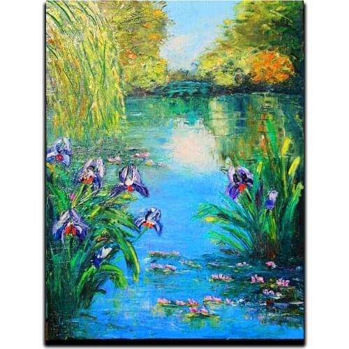 Pond landscape willows 5d mosaic Diamond Painting Monet oil painting Embroidery full square round Drill cross stitch home decor