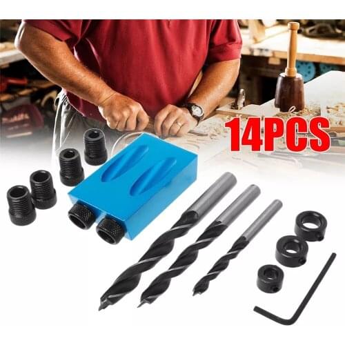 Silverline Pocket Hole Screw Jig with Dowel Drill Set Woodworking Joint Tool Carpenters