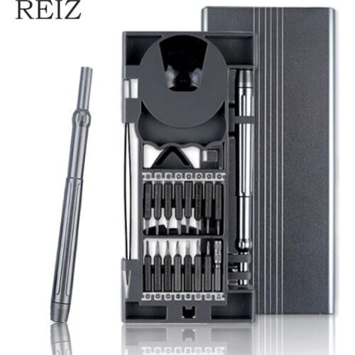 REIZ 27 In 1 Screwdriver Set Precision Magnetic Screw Drivers Bits Torx Phillips Slotted Adjustable Handle Mobile Phone DIY Tool