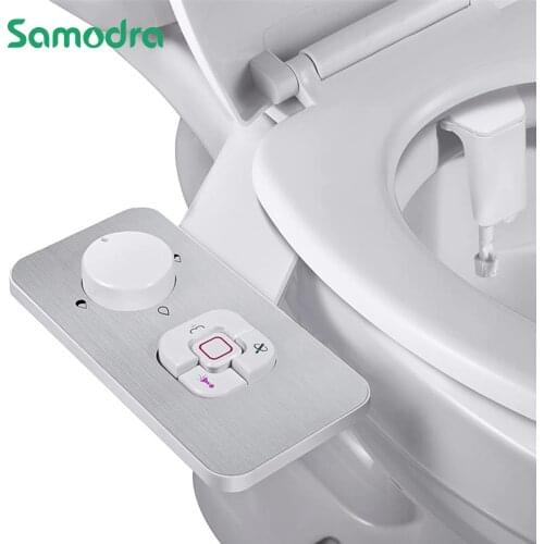 Samodra Bidet Toilet Seat Attachment Ultra-thin Non-electric Dual Nozzles Frontal & Rear Wash For Bathroom Toilet Bidet Sprayer