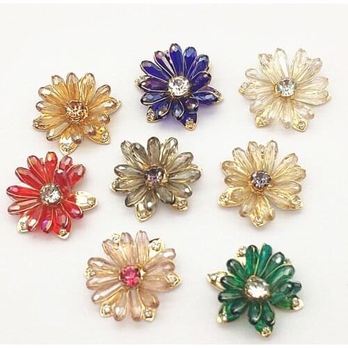 New arrival! 29mm 20pcs Copper/Crystal Flat back Flower Shape Charm for Earrings Making/DIY parts,Jewelry Finding & Component
