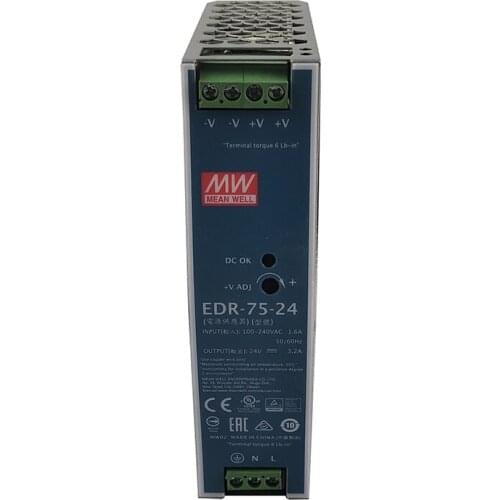 New Original MEAN WELL Din Rail Switching Power Supply AC 110V/220V to DC 24V 75W MW Switching Power Supply for 3D printer