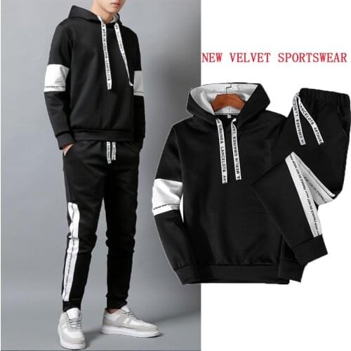 New casual sportswear suit mens 2020 fashion jogging hoodie + track pants spring and autumn two-piece mens tracksuit