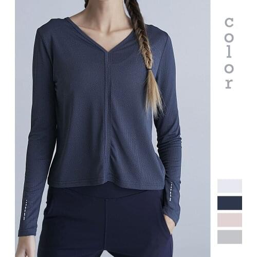 Yoga Clothes Fitness Clothes Long-sleeved T-shirt Solid Color Beautiful Back Tops Quick-drying New Sports Running