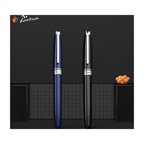 Picasso 912 Daphne Pimio Metal Fountain Pen Iridium Fine Nib 0.5mm Blue/Black Ink Pen Gift Box Optional for Business Office
