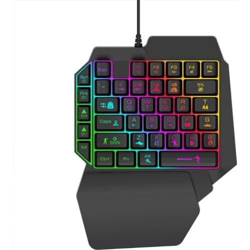 39 Keys Gaming Keypad USB Wired Keyboard for PUBG/LOL/Peace Elites Game Players