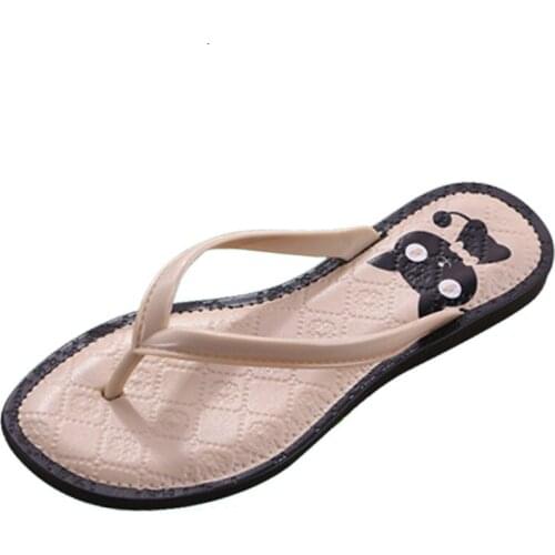 Dropshipping New 2019 Fashion Cat Slippers Women Flip Flops Non-slip Ladies Brand Slippers Girls Women Flat Slippers Shoes