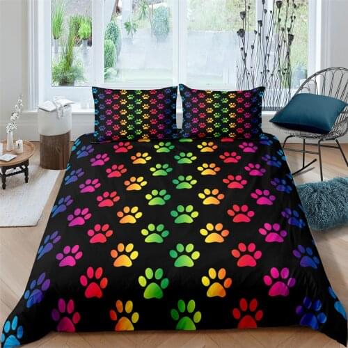 Animal Footprints Home Textiles Luxury 3D 2/3Pcs Comfortable Duvet Cover PillowCase Bedding Sets Queen And King EU/US/AU Size