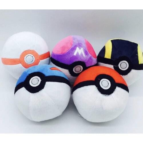 Takara Tomy Pokemon Animals Ball Cute Pikachu Balll Plush Doll Keychain Bag Keys Pendant Stuffed Toys Kids