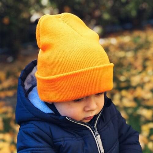 Knitted Baby Beanie Hat Autumn Winter Crochet Kids Cap Hats for Girls Boys Keep Warm Outdoor Caps Solid Color Children Bonnet
