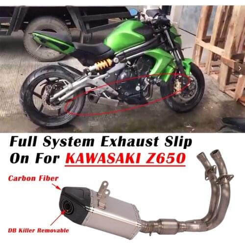 For Kawasaki ER6F Z650 2017 - 2019 Motorcycle Yoshimura Exhaust System Escape Front Link Pipe Muffler DB Killer Stainless Steel