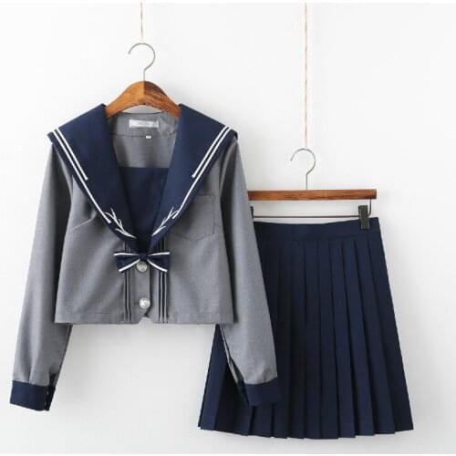 Japanese Jk Uniform Sailor Suit Cosplay Girl School Uniform Appliques Costumes Pleated Skirt Halloween Costumes