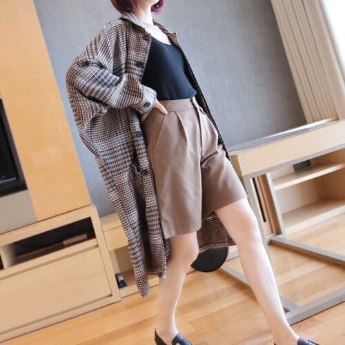 Female new beginning autumn plus size all-match retro striped shirt long -sleeve plaid fashion loose shirt trench