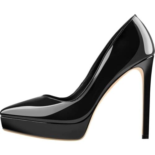 Onlymaker Womens Low Platform Stiletto High Heels Pumps Pointed Toe Slip On Shoes Fashion Shoes Work Party Dress Plus Size US15