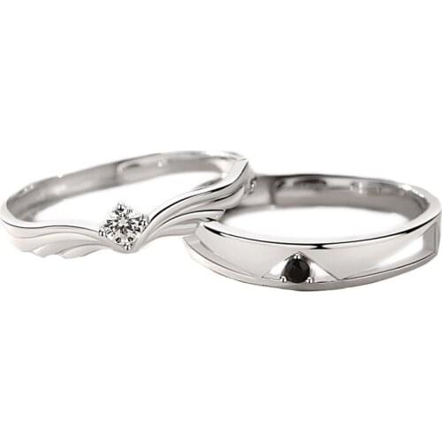 Fashion Couple Lover Ring Pure 100% 925 Sterling Silver Rings For Women Men Anniversary Wedding Jewelry Accessories Gift