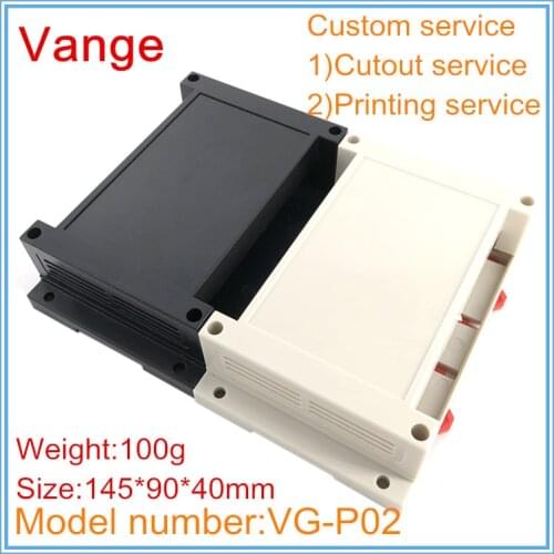 1pcs/lot mould injection box din rail 145*90*40mm ABS plastic chassis housing enclosure diy for industrial control device